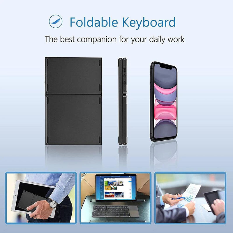 Teclado Bluetooth Dobrável Multi-Device com Touchpad